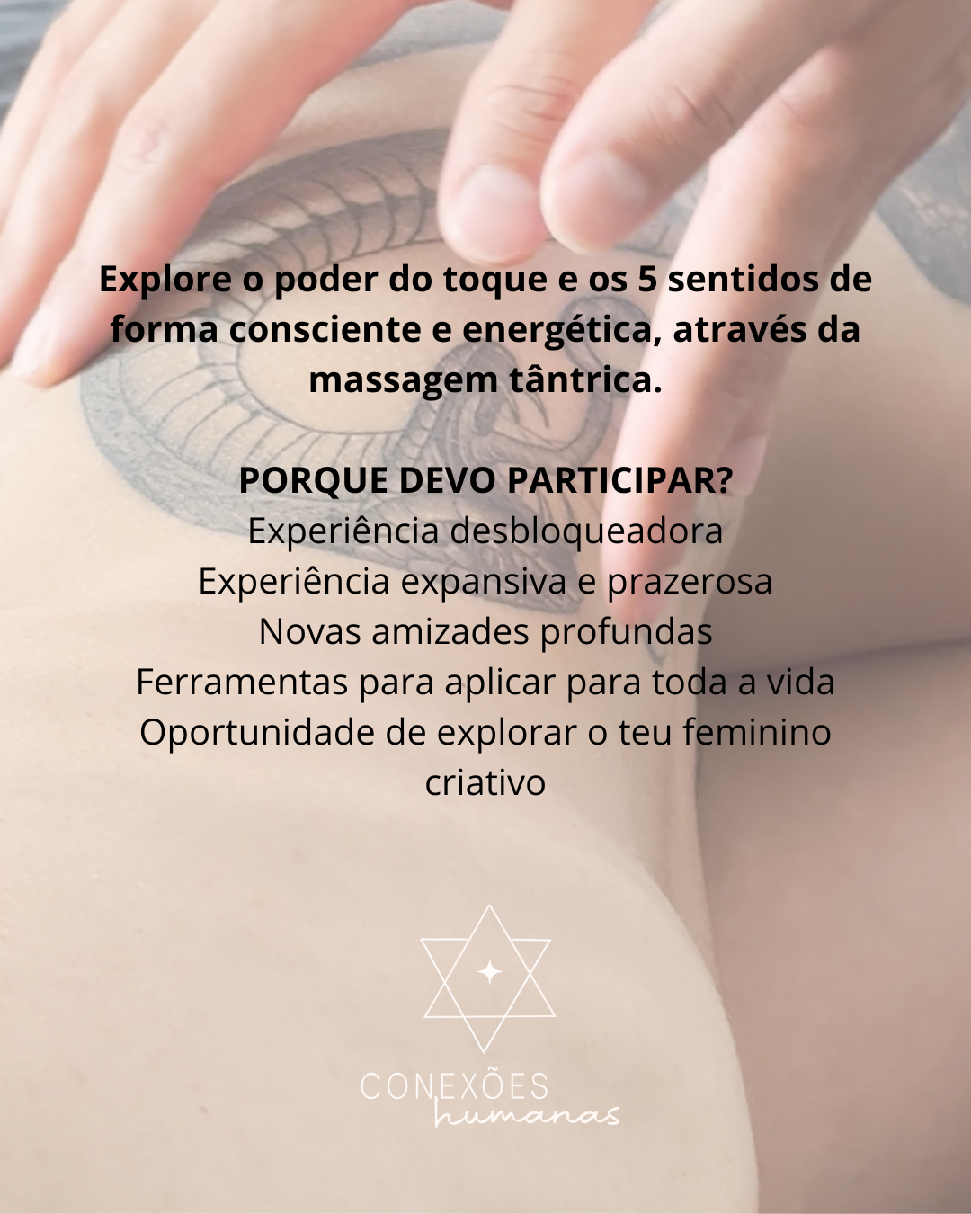 CURSO CERTIFICADO DE MASSAGEM TÂNTRICA PARA MULHERES - 25, 26 e 27 de Abril